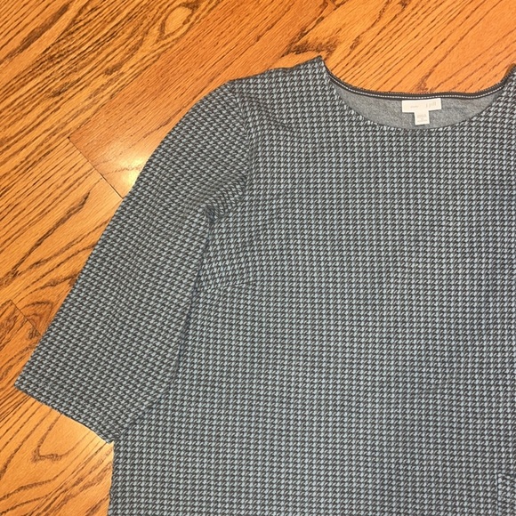 Ponte Woman’s Short Sleeve Blue & Gray Sweater Size 3X - Picture 2 of 5